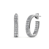 Round Cut Cubic Zirconia in 925 Sterling Silver Earrings 5