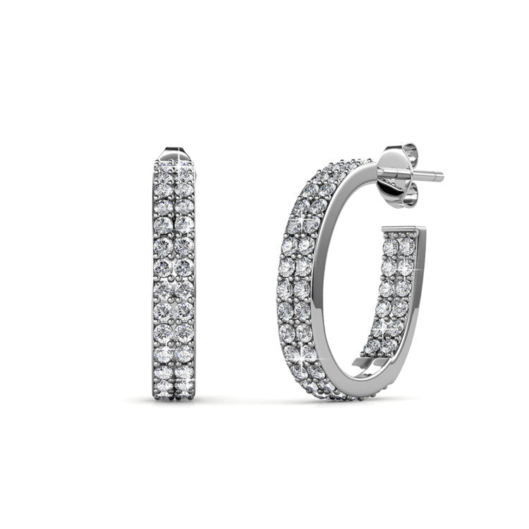 Round Cut Cubic Zirconia in 925 Sterling Silver Earrings 5