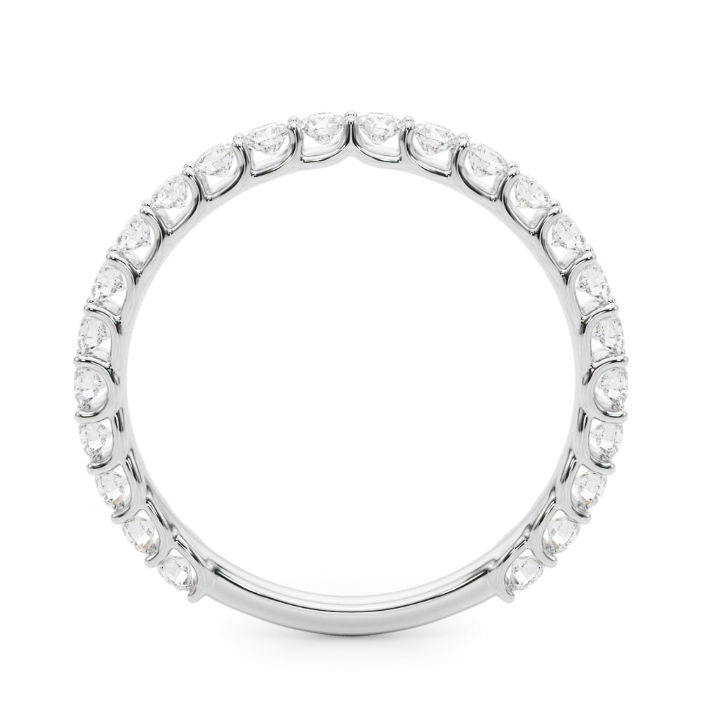 Stunning 0.30 CT Round Moissanite Stones Half Eternity Wedding Band 2