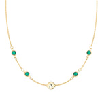 1 TCW Round Emerald Lab Made Diamond-May Birthstone Necklace 1