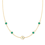 1 TCW Round Emerald Lab Made Diamond-May Birthstone Necklace 1