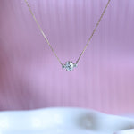 1.0 TCW Oval Moissanite Diamond Three Stone Pendant Necklace in Solid Gold 4