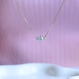 1.0 TCW Oval Moissanite Diamond Three Stone Pendant Necklace in Solid Gold 4