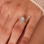 Stunning 1.0 CT Marquise Moissanite Engagement Ring with Halo Design 3