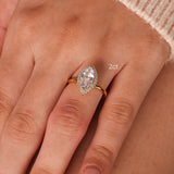 Stunning 1.0 CT Marquise Moissanite Engagement Ring with Halo Design 3