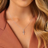 Round Cut Cubic Zirconia in 925 Sterling Silver Necklace 4