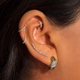 1.0 TCW Round Cut Moissanite Le Grande Cupola Huggies Earrings in Gold 9