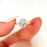 Stunning 2.5 CT Oval Moissanite Engagement Ring with Cluster Design 5