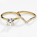1.50 CT Round Cut Moissanite Bridal Ring Set with Round Wedding Bands 1