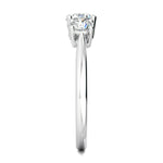 Stunning 0.6 CT Round Moissanite Stones Three Stones Wedding Band 4
