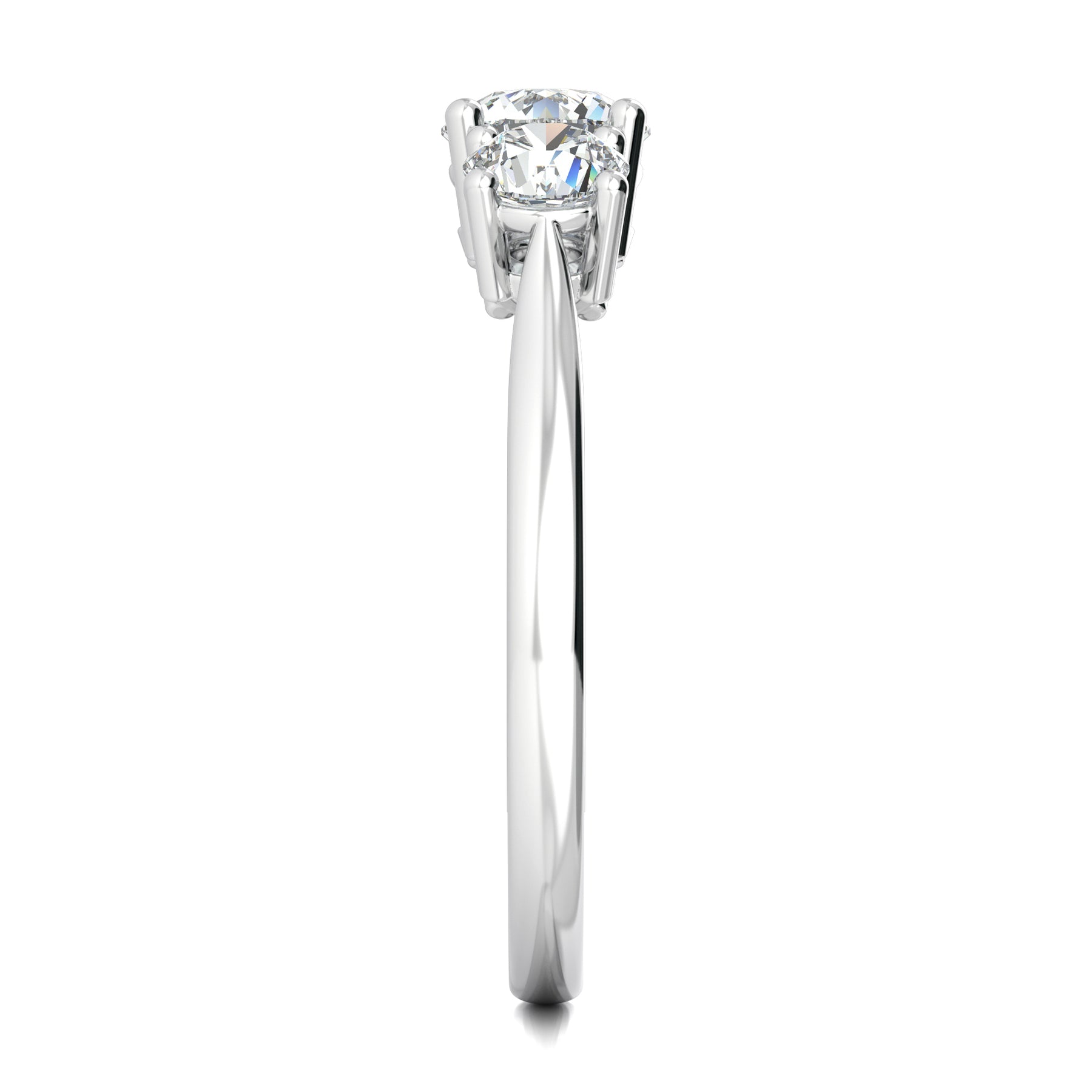 Stunning 0.6 CT Round Moissanite Stones Three Stones Wedding Band 4