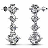 Round Cut Cubic Zirconia in 925 Sterling Silver Earrings 1