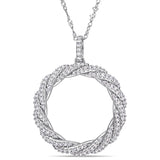 Round Cut Cubic Zirconia in 925 Sterling Silver Necklace 4