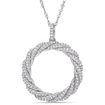 Round Cut Cubic Zirconia in 925 Sterling Silver Necklace 7
