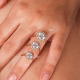 Stunning 1.0 CT Round Moissanite Engagement Ring with Halo Design 5