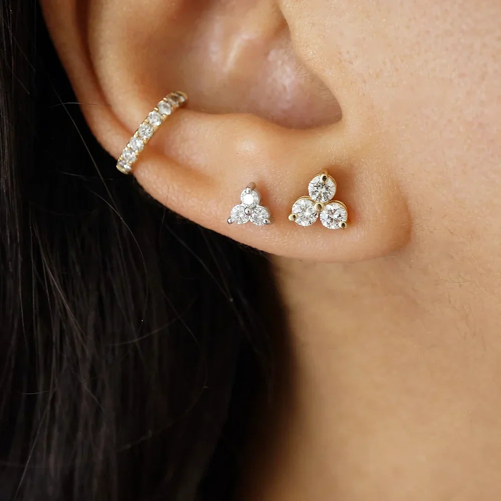 Classic 0.40 TCW Round Cut Moissanite Stud Earrings in Gold 3
