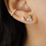 Classic 0.40 TCW Round Cut Moissanite Stud Earrings in Gold 3