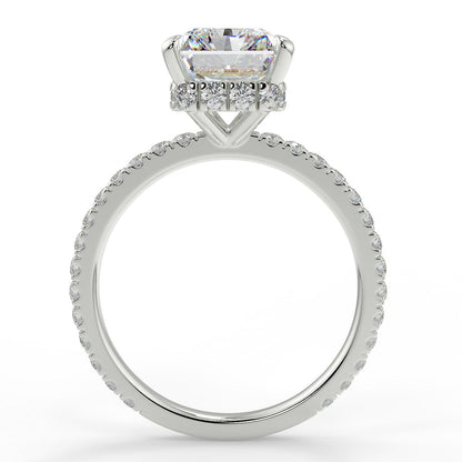 Stunning 2.50 CT Radiant Moissanite Engagement Ring with Hidden Halo & Pave Design 6