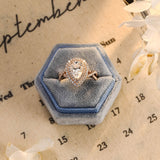 Stunning 2.0 CT Pear Moissanite Engagement Ring with Double Halo & Pave Design 10