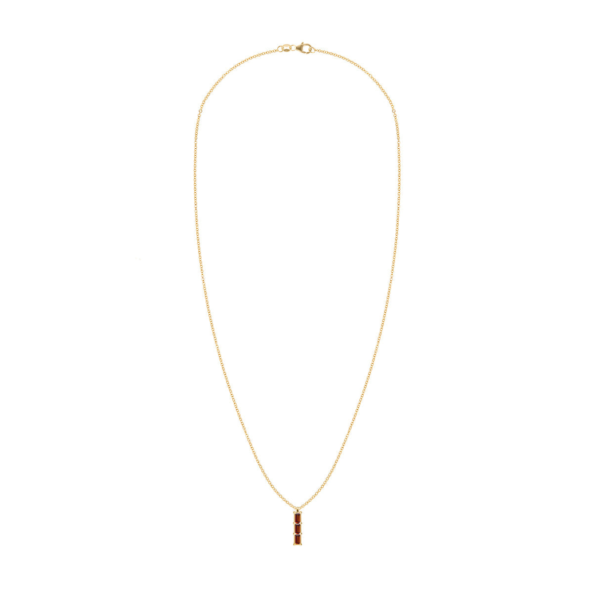 0.14 TCW Baguette Garnet Lab Made Diamond- January Birthstone Necklace 5