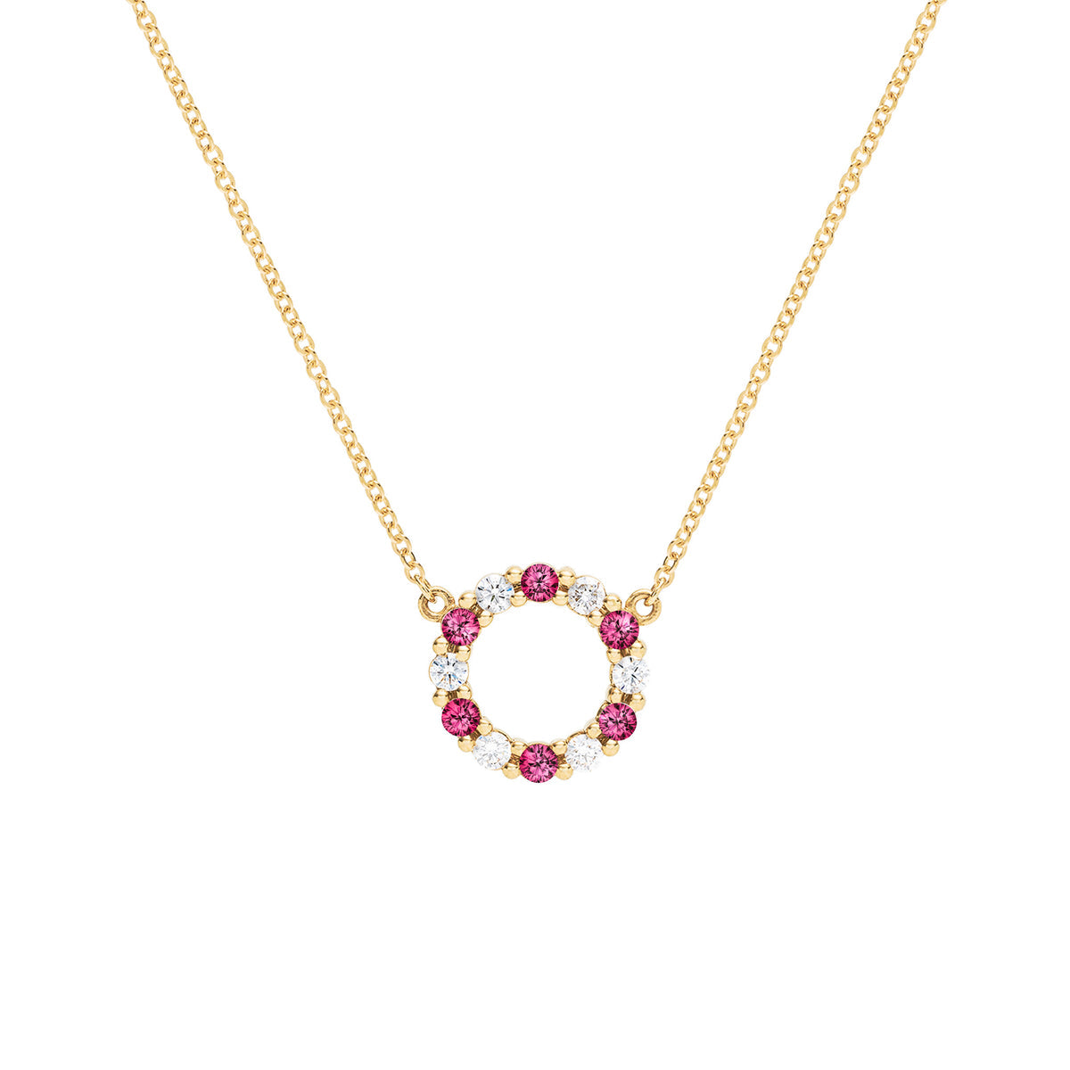 0.36 TCW Round Ruby Lab Made Diamond- July Birthstone Necklace 1