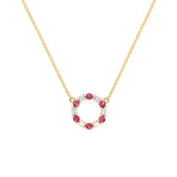 0.36 TCW Round Ruby Lab Made Diamond- July Birthstone Necklace 1