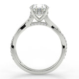 Stunning 2.11 CT Oval Moissanite Engagement Ring with Hidden Halo & Twisted Pave Design 6