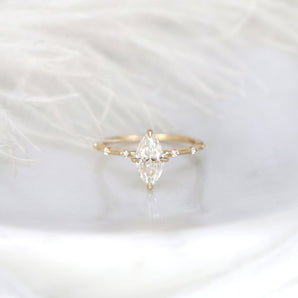 Stunning 1 CT Marquise Moissanite Engagement Ring With Dainty Design