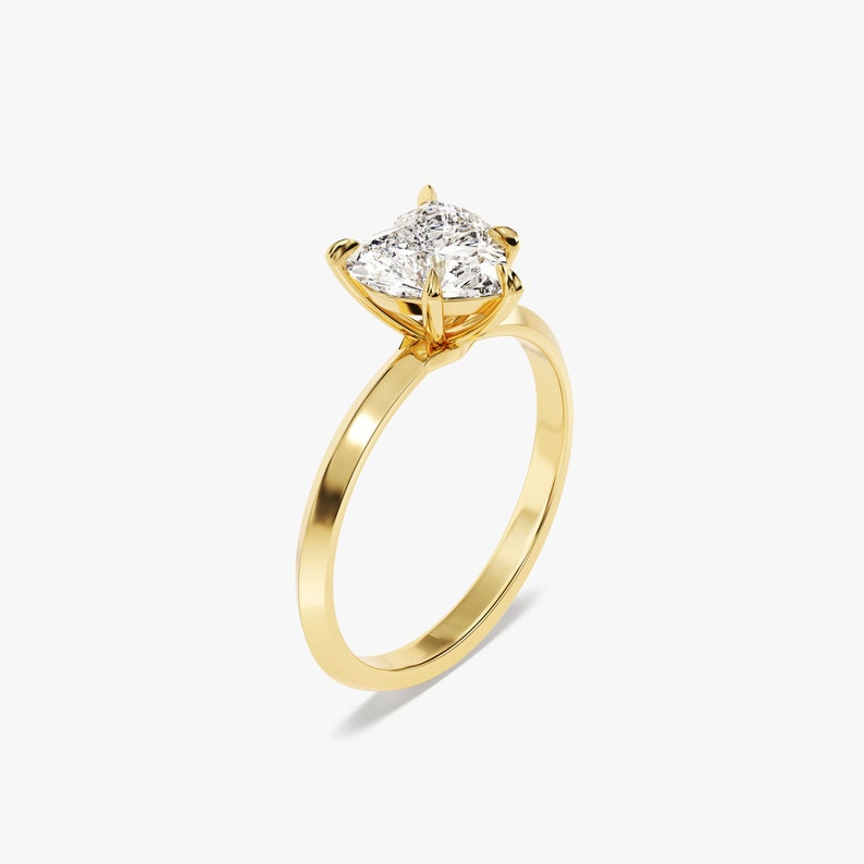 Stunning 2.0 CT Heart Moissanite Engagement Ring with Dainty Pave Design 2