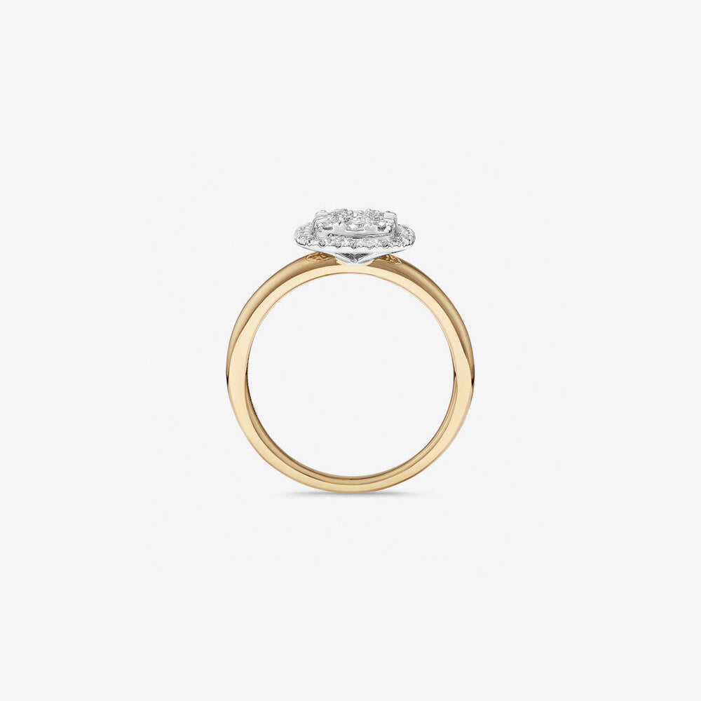 Stunning 0.5 TCW Round Moissanite Engagement Ring with Cluster Design 2
