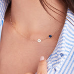 0.90 TCW Round Sapphire Lab Made Diamond- September Birthstone Necklace 3