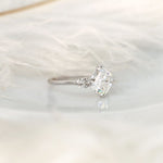 Stunning 2.20 CT Asscher Moissanite Engagement Ring with Three Stone Design 3