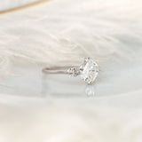Stunning 2.20 CT Asscher Moissanite Engagement Ring with Three Stone Design 3