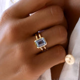 4.0 CT Emerald Aquamarine Lab Made Diamond- March Birthstone Engagement Ring 10