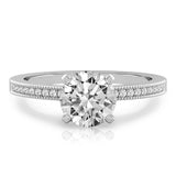 Stunning 0.50-1.5 CT Round Moissanite Engagement Ring With Pave Design 1