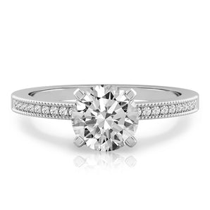 Stunning 0.50-1.5 CT Round Moissanite Engagement Ring With Pave Design