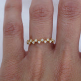Stunning 0.20 CT Round Cut Moissanite Stones Cluster Wedding Bands 8