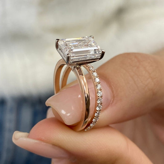 Stunning 3.40 CT Emerald Moissanite Engagement Ring with Solitaire Design 1