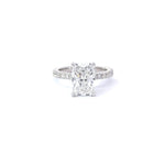 Stunning 3.0 CT Radiant Moissanite Engagement Ring with Hidden Halo & Pave Design 7