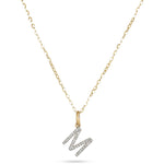 0.30 TCW Round Moissanite Diamond Customized Letter Pendant Necklace in Solid Gold 25