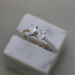 0.50 CT Emerald Cut Pave CVD E/VVS1 Diamond Engagement Ring 7