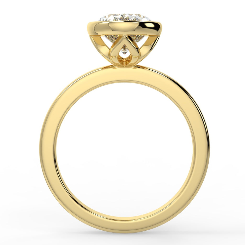 Stunning 2.11 CT Oval Moissanite Engagement Ring with Bezel Design 3