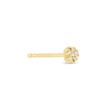 0.30 TCW Round Cut Moissanite Tiny Flower Stud Earrings in Gold 3