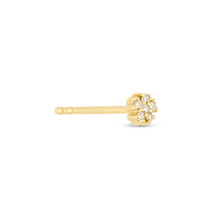 0.30 TCW Round Cut Moissanite Tiny Flower Stud Earrings in Gold 3