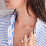 0.90 TCW Round Sapphire Lab Made Diamond- September Birthstone Necklace 2