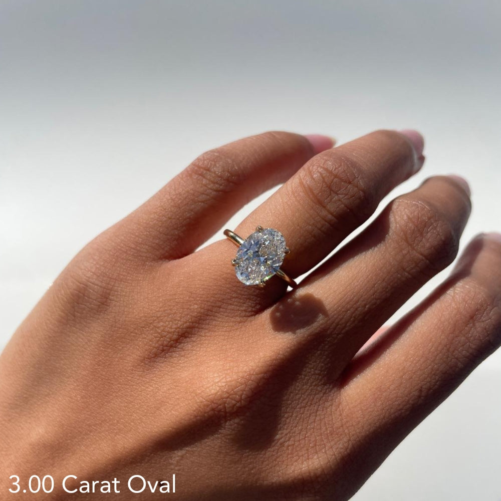 Stunning 2.0 CT Oval Cut Moissanite Engagement Ring with Solitaire Design 10