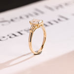 Stunning 1.0 - 2.0 CT Emerald Moissanite Engagement Ring with Three Stone Design 3