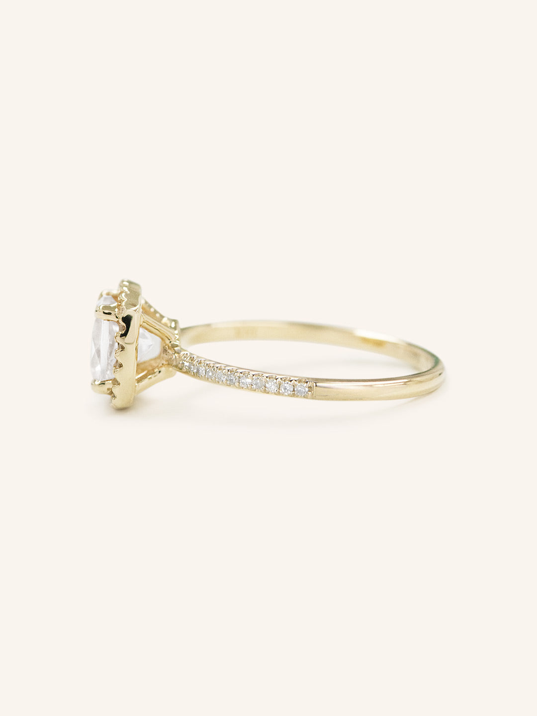 Stunning 1 CT Cushion Moissanite Engagement Ring With Halo & Pave Design 3