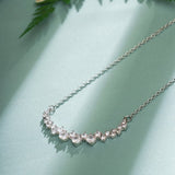 0.40 TCW Round Moissanite Diamond Cluster Pendant Necklace in Solid Gold 4