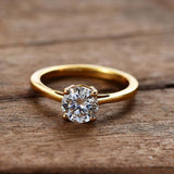 Round Cut Solitaire Style Cubic Zirconia in 925 Sterling Silver Jewelry 2